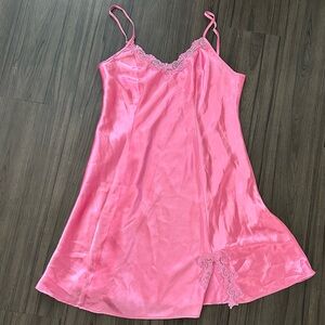 Vintage Pink Satin Slip Dress – Delicates Size M